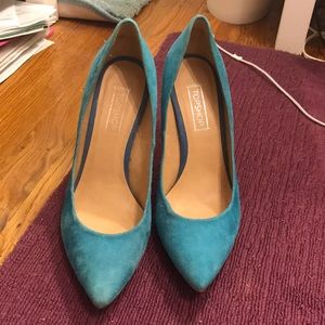Top Shop blue suede pumps